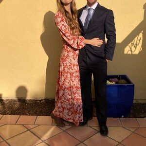 Red Floral Maxi Dress